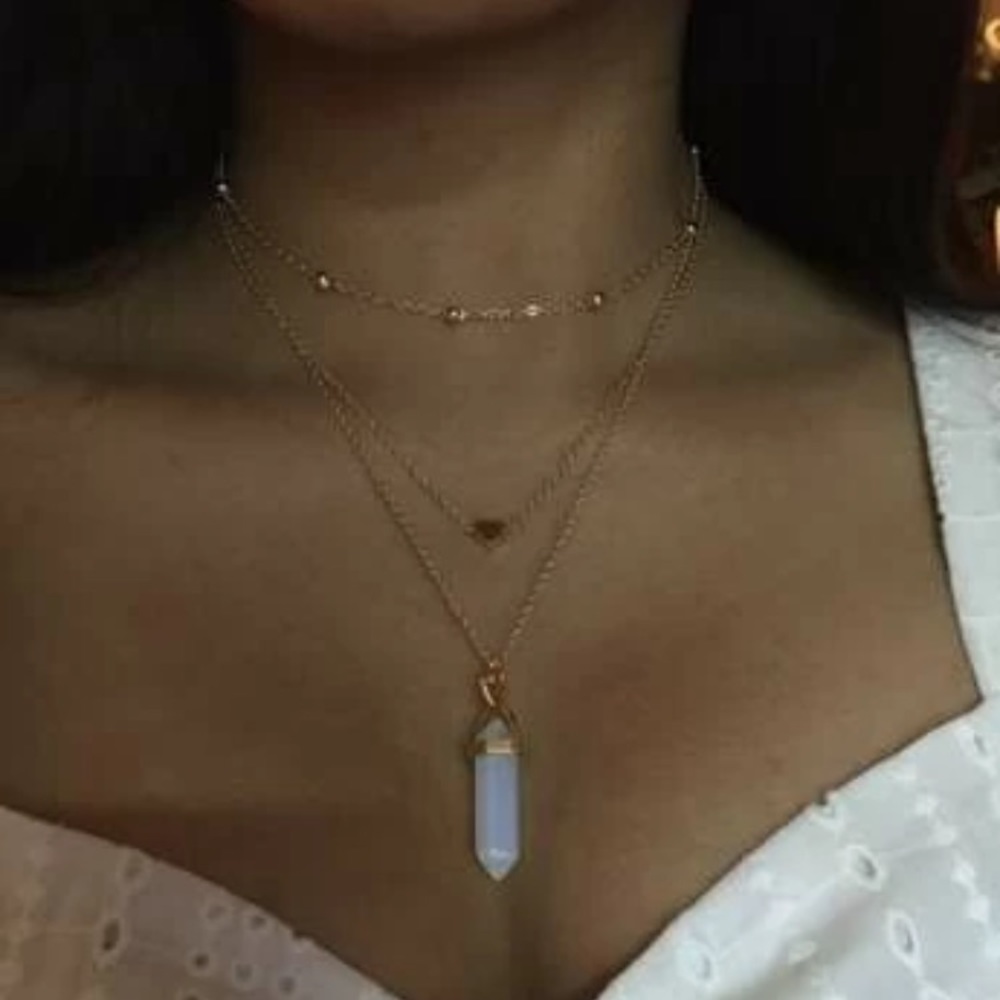 Crystal layered necklaces